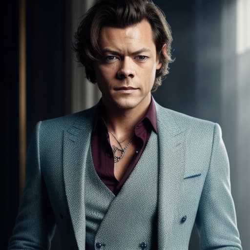   old, , handsome,  Harry Styles-like, blue eyes,  hyperrealistic, full body, detailed clothing, highly detailed, cinematic lighting, stunningly beautiful, intricate, sharp focus, f/1. 8, 85mm, (centered image composition), (professionally color graded), ((bright soft diffused light)), volumetric fog, trending on instagram, trending on tumblr, HDR 4K, 8K