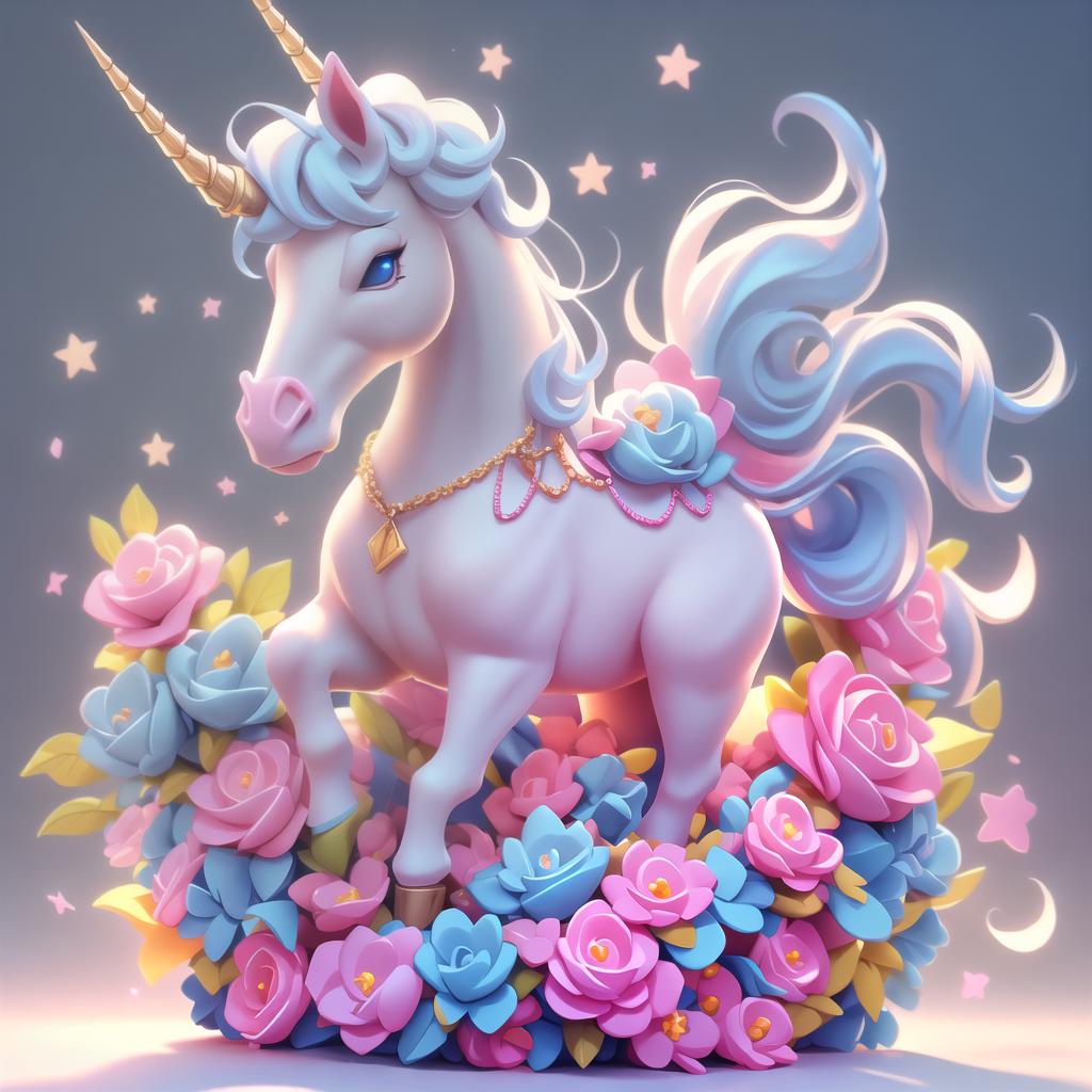  Cute baby unicorn, pixar style, 3D render hyperrealistic, full body, detailed clothing, highly detailed, cinematic lighting, stunningly beautiful, intricate, sharp focus, f/1. 8, 85mm, (centered image composition), (professionally color graded), ((bright soft diffused light)), volumetric fog, trending on instagram, trending on tumblr, HDR 4K, 8K