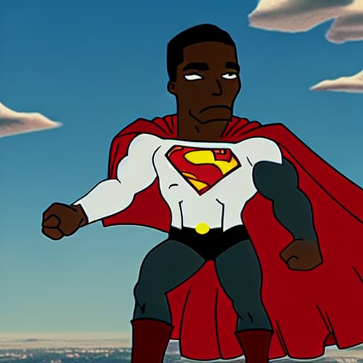  I want a real black man with a long black cape and this black man flies like Superman in the dark universe