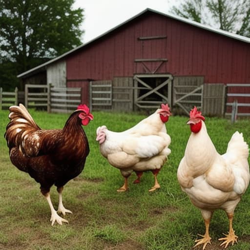  farm with chickens turkey and goat