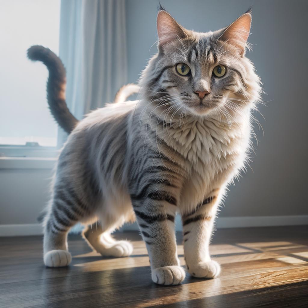  @PB_ImgGenBot Cat hyperrealistic, full body, detailed clothing, highly detailed, cinematic lighting, stunningly beautiful, intricate, sharp focus, f/1. 8, 85mm, (centered image composition), (professionally color graded), ((bright soft diffused light)), volumetric fog, trending on instagram, trending on tumblr, HDR 4K, 8K