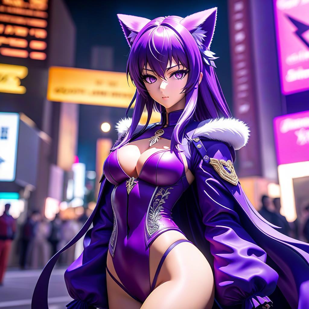  anime artwork An unusual character dressed in purple shades. . anime style, key visual, vibrant, studio anime, highly detailed hyperrealistic, full body, detailed clothing, highly detailed, cinematic lighting, stunningly beautiful, intricate, sharp focus, f/1. 8, 85mm, (centered image composition), (professionally color graded), ((bright soft diffused light)), volumetric fog, trending on instagram, trending on tumblr, HDR 4K, 8K