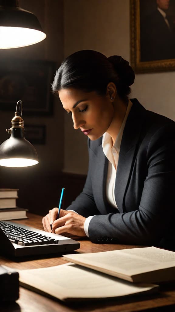  [The scene opens with a dimly lit room, the only source of light being a single desk lamp casting a warm glow over a cluttered workspace. Papers and books are strewn about, hinting at the intense focus and concentration of the person occupying the space. In the center of the frame, a person sits hunched over a computer, their fingers rapidly typing away, their brow furrowed in deep thought. The sound of the keyboard echoes through the room, punctuated by the occasional sigh or muttered word. The atmosphere is one of intense intellectual activity, as the individual works tirelessly to fill the box with their video script.] hyperrealistic, full body, detailed clothing, highly detailed, cinematic lighting, stunningly beautiful, intricate, sharp focus, f/1. 8, 85mm, (centered image composition), (professionally color graded), ((bright soft diffused light)), volumetric fog, trending on instagram, trending on tumblr, HDR 4K, 8K