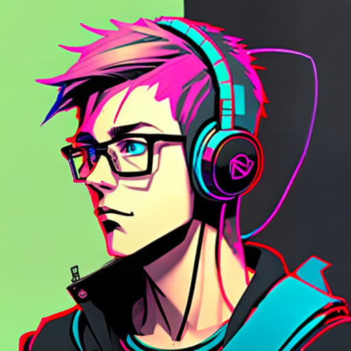 nvinkpunk nerd boy with a headset