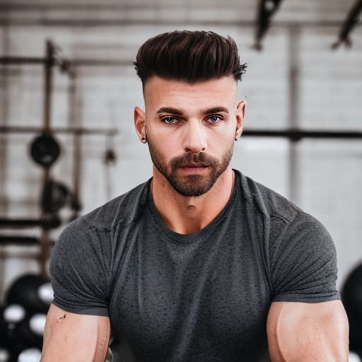 portrait+ style russian queer fitness model very cute dilf dude face