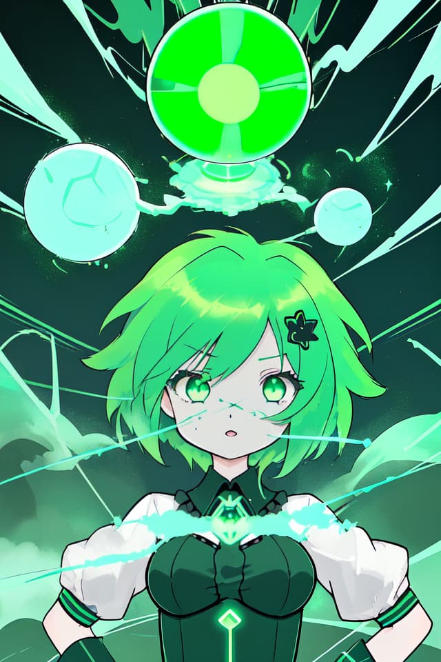  Super conductive phenomenon of green hair character