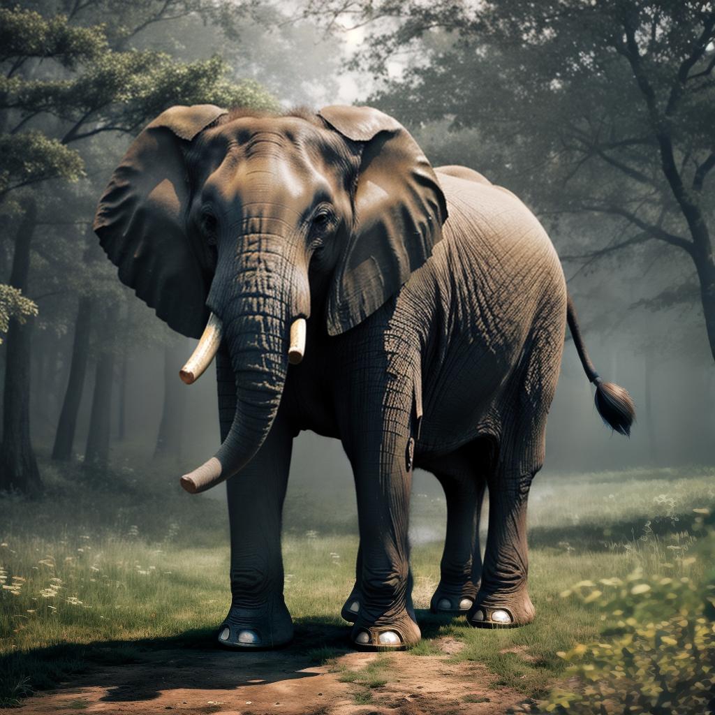  Elephant sit on a Dog hyperrealistic, full body, detailed clothing, highly detailed, cinematic lighting, stunningly beautiful, intricate, sharp focus, f/1. 8, 85mm, (centered image composition), (professionally color graded), ((bright soft diffused light)), volumetric fog, trending on instagram, trending on tumblr, HDR 4K, 8K