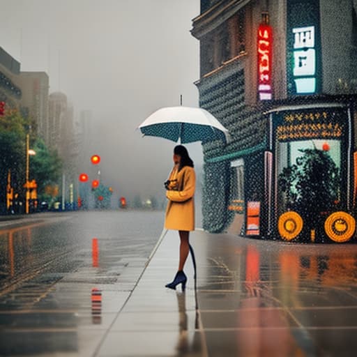 wa-vy style girl in the raining real hyperrealistic, full body, detailed clothing, highly detailed, cinematic lighting, stunningly beautiful, intricate, sharp focus, f/1. 8, 85mm, (centered image composition), (professionally color graded), ((bright soft diffused light)), volumetric fog, trending on instagram, trending on tumblr, HDR 4K, 8K