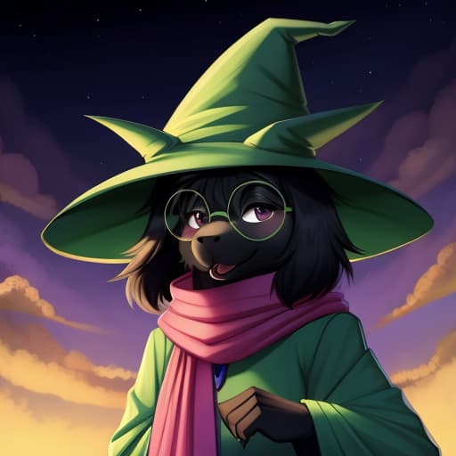  By desertkaiju, Ralsei, Deltarune, open eyes, digital art, masterpiece, 4k, fine details,