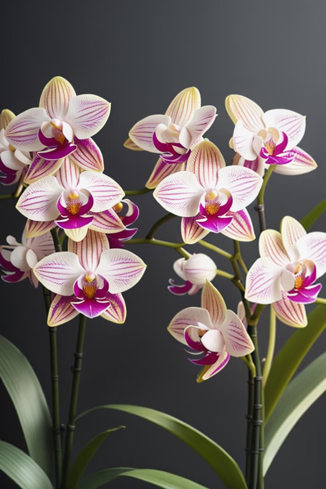  Orchid cymbidium hyperrealistic, full body, detailed clothing, highly detailed, cinematic lighting, stunningly beautiful, intricate, sharp focus, f/1. 8, 85mm, (centered image composition), (professionally color graded), ((bright soft diffused light)), volumetric fog, trending on instagram, trending on tumblr, HDR 4K, 8K
