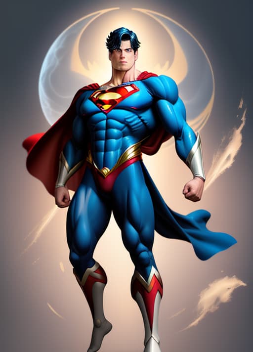  Create a realistic full-body image of Superman with the body frame transformed to Sailor Moon's physique. Ensure that Superman's head remains unaltered, showcasing a seamless blend of these iconic characters. Focus on capturing the strength and elegance of Superman with Sailor Moon's graceful silhouette, emphasizing the contrast between the two characters' styles.