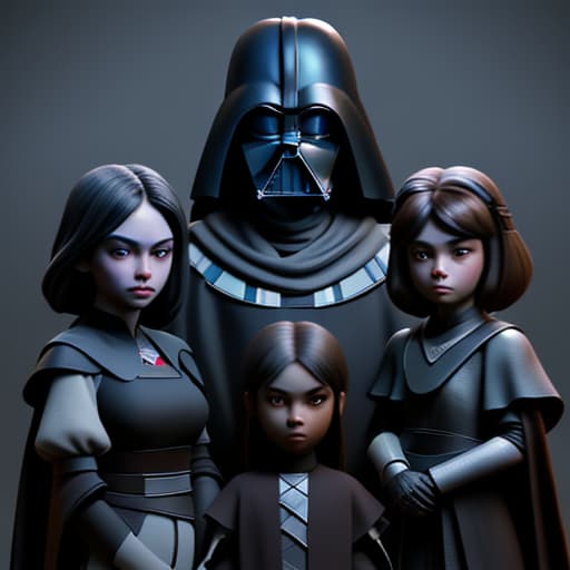  Dark Vader and two Padawans daughters