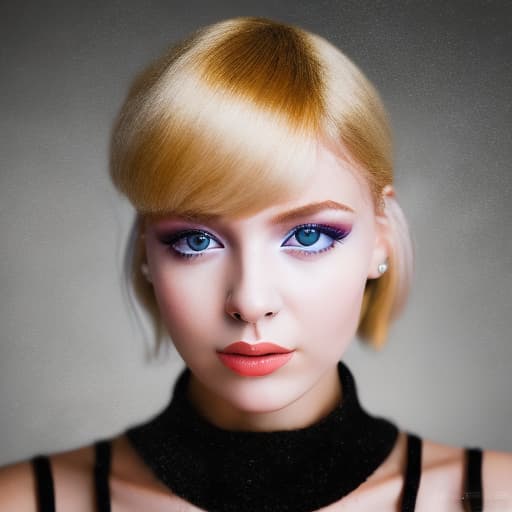 portrait+ style russian queer pop singer blonde female face