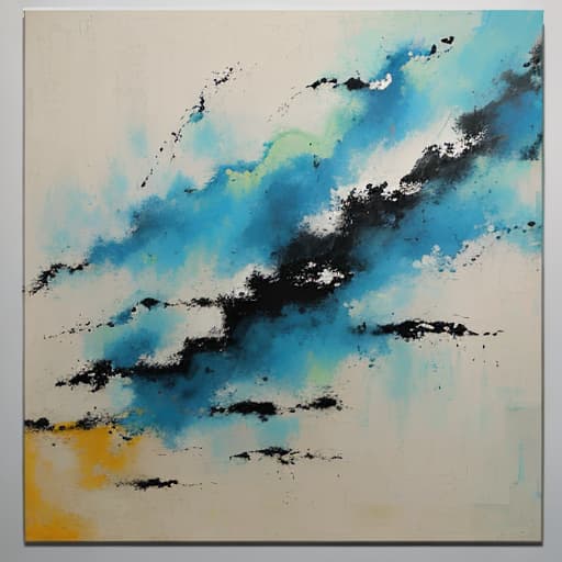  Abstract painting with large format in the style of Chinese abstract painter Zhao Wuji.