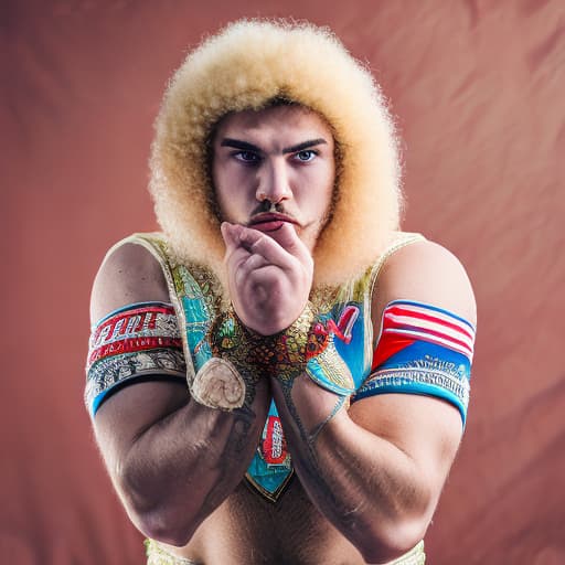 portrait+ style russian queer wrestler blonde very cute dude face