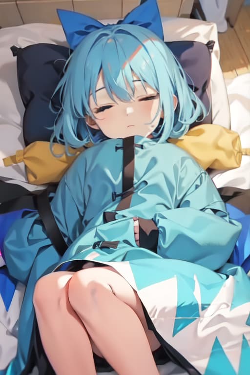  Cirno in a sleeping bag, sketch