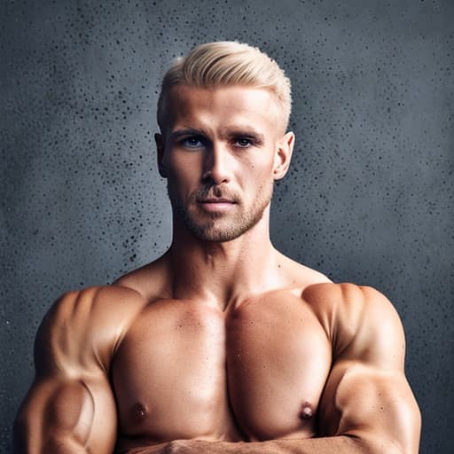 portrait+ style russian fitness instructor blonde very cute dilf dude face