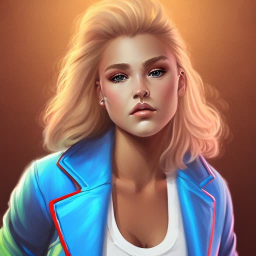 portrait+ style UFC artist queer blonde female face