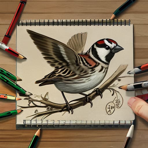  Draw a sparrow,