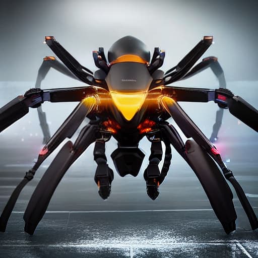 nousr robot spider hyperrealistic, full body, detailed clothing, highly detailed, cinematic lighting, stunningly beautiful, intricate, sharp focus, f/1. 8, 85mm, (centered image composition), (professionally color graded), ((bright soft diffused light)), volumetric fog, trending on instagram, trending on tumblr, HDR 4K, 8K