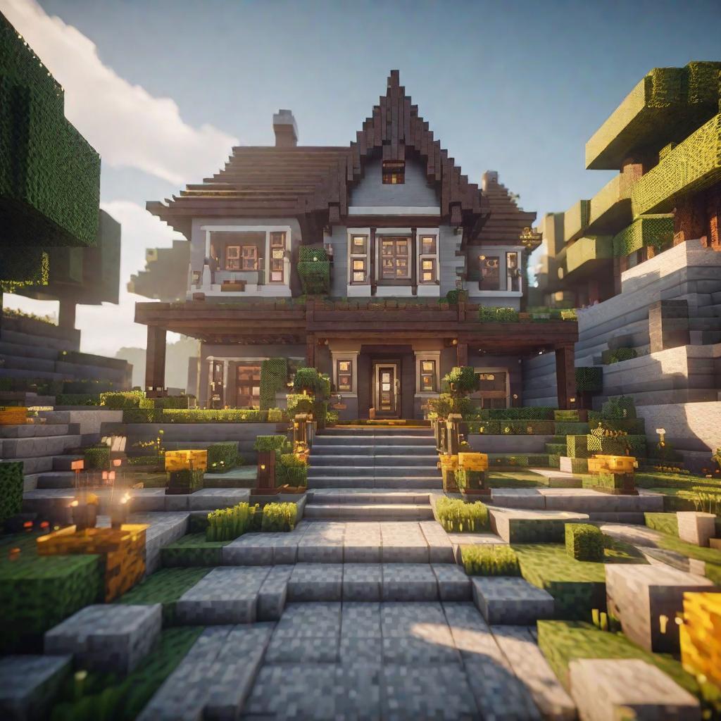  Minecraft casa hyperrealistic, full body, detailed clothing, highly detailed, cinematic lighting, stunningly beautiful, intricate, sharp focus, f/1. 8, 85mm, (centered image composition), (professionally color graded), ((bright soft diffused light)), volumetric fog, trending on instagram, trending on tumblr, HDR 4K, 8K