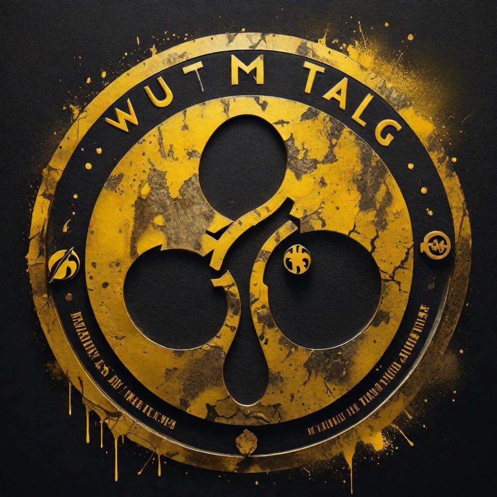  An artistic rendering of the Wu-Tang Clan logo as the central element. The logo appears weathered, symbolizing its history and endurance. The background features a diverse color palette with dark tones and bright golden yellow areas, highlighting the logo's significance. Surrounding the logo are various abstract forms and patterns adding texture and evoking the complex and layered nature of Wu-Tang Clan's music and lyrics. The overall style blends art and hip-hop culture, paying homage to the group's profound influence. hyperrealistic, full body, detailed clothing, highly detailed, cinematic lighting, stunningly beautiful, intricate, sharp focus, f/1. 8, 85mm, (centered image composition), (professionally color graded), ((bright soft diffused light)), volumetric fog, trending on instagram, trending on tumblr, HDR 4K, 8K