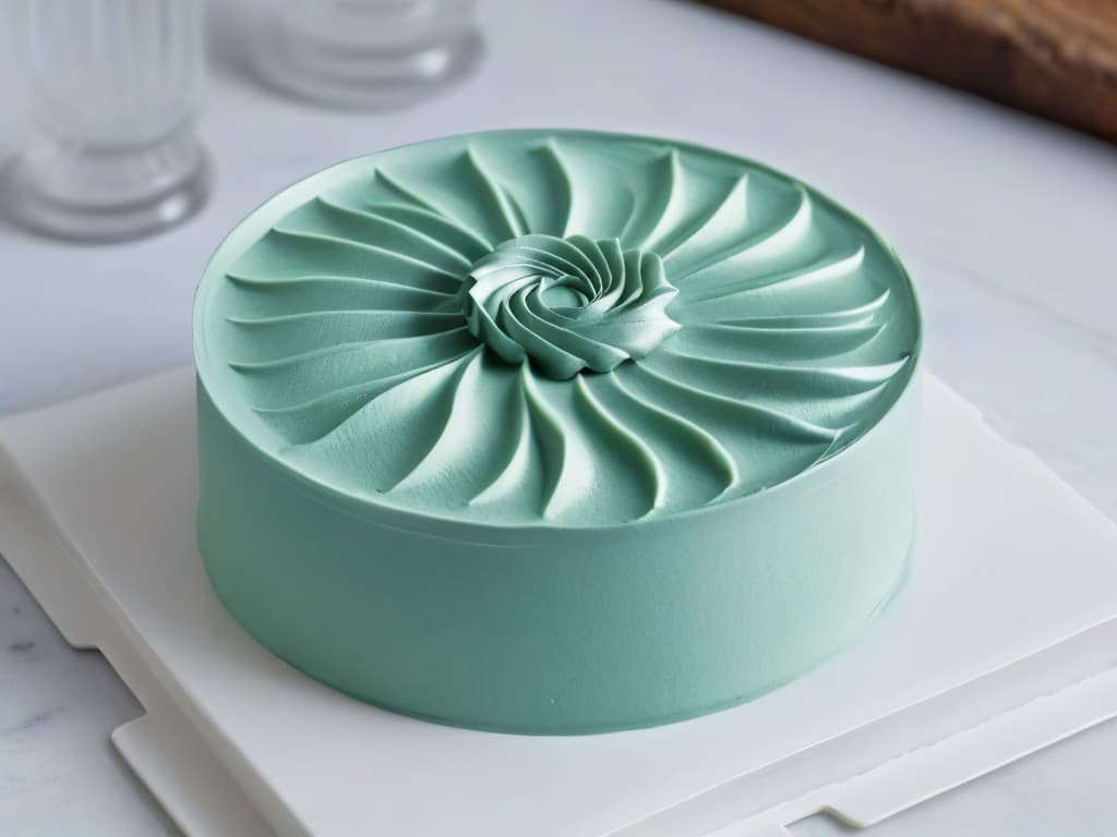  An ultradetailed image of a sleek, modern pastry mold set arranged on a pristine marble countertop. The molds vary in shapes and sizes, showcasing intricate designs like geometric patterns and floral motifs. The soft, diffused lighting highlights the contours and craftsmanship of each mold, casting elegant shadows on the smooth surface. The overall aesthetic is sophisticated and minimalist, emphasizing the precision and artistry that topquality pastry molds bring to the culinary world. hyperrealistic, full body, detailed clothing, highly detailed, cinematic lighting, stunningly beautiful, intricate, sharp focus, f/1. 8, 85mm, (centered image composition), (professionally color graded), ((bright soft diffused light)), volumetric fog, trending on instagram, trending on tumblr, HDR 4K, 8K