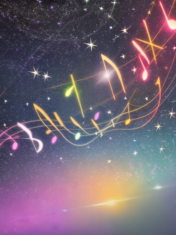  Cute gemstone wallpaper with musical notes and sparkling stars