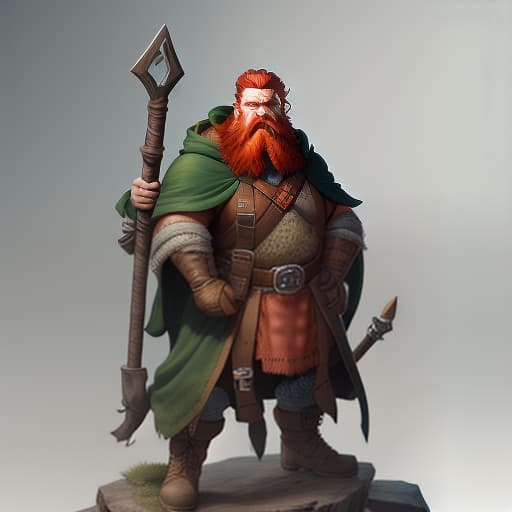  The dwarf looks worn out and old, a small backpack with an inscribed beer mug on his back, a green cloak with a flaming red beard, and a tress of hair visible under the hood. On his belt, he has a hammer and a small knife, a leather breastplate and steel gloves, leather pants and warm boots on his legs., Overland fantasy woodland map, such as a map, a font that is modern and easy to read hyperrealistic, full body, detailed clothing, highly detailed, cinematic lighting, stunningly beautiful, intricate, sharp focus, f/1. 8, 85mm, (centered image composition), (professionally color graded), ((bright soft diffused light)), volumetric fog, trending on instagram, trending on tumblr, HDR 4K, 8K