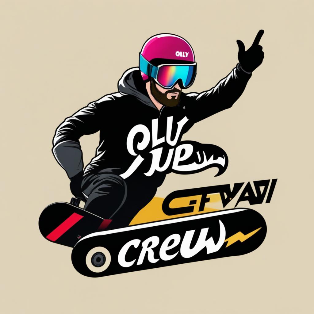  Logo, Nous sommes un créé de snowboard et nous faisons également des soirées dj fait moi un logo comprenant le nom du crew qui est le olly crap crew