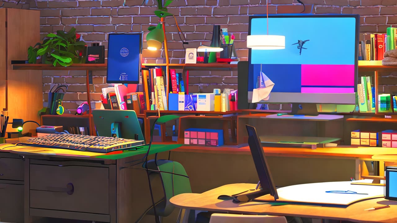  A pixel art scene of a website developer working late at night in a cozy, cluttered home office, surrounded by multiple monitors displaying code and a live preview of a website they are creating. The room is filled with geeky paraphernalia, a comfortable chair, and a small cat sleeping on a pile of books. The mood is focused and serene, with soft lighting from a desk lamp casting shadows, highlighting the intricate details of the room and the developer's concentration. Inspired by the intricate, highly detailed digital paintings of artstation artists, the image should capture the essence of a dedicated developer's workspace in sharp focus, with a touch of whimsy. The scene should be rendered in the style of pixel art, aiming for a 4K UHD im hyperrealistic, full body, detailed clothing, highly detailed, cinematic lighting, stunningly beautiful, intricate, sharp focus, f/1. 8, 85mm, (centered image composition), (professionally color graded), ((bright soft diffused light)), volumetric fog, trending on instagram, trending on tumblr, HDR 4K, 8K
