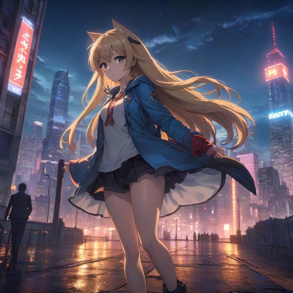  anime artwork Anime cover for a track with a girl against a backdrop of a night city and "Bell" written below. . anime style, key visual, vibrant, studio anime, highly detailed hyperrealistic, full body, detailed clothing, highly detailed, cinematic lighting, stunningly beautiful, intricate, sharp focus, f/1. 8, 85mm, (centered image composition), (professionally color graded), ((bright soft diffused light)), volumetric fog, trending on instagram, trending on tumblr, HDR 4K, 8K