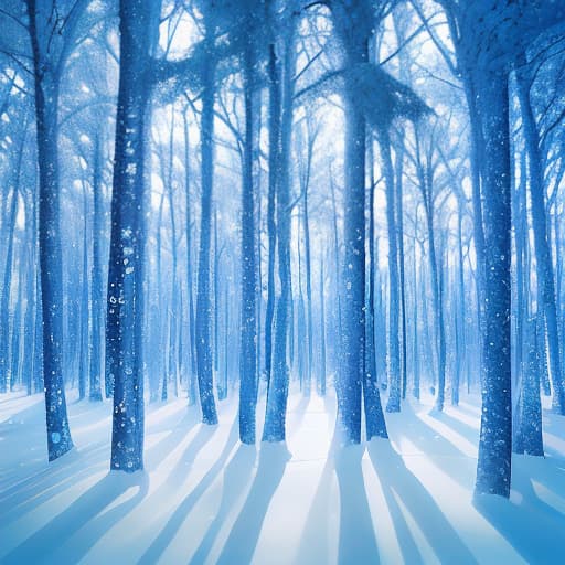  Snowy forest. Glowing. Pastelton. Clear. Sparkling. Beautiful. Gradation