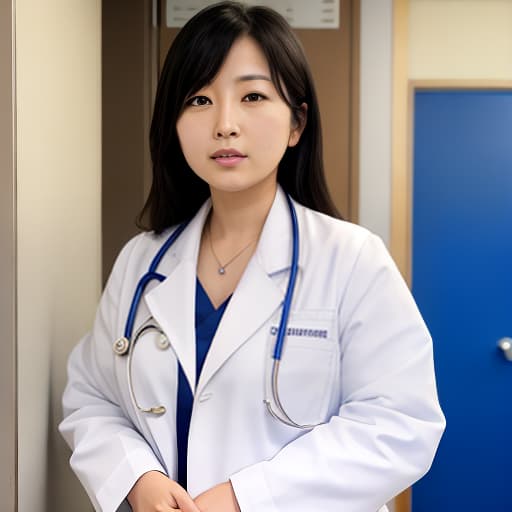  Japanese big-ed female doctor in her early 20s in a examining a .