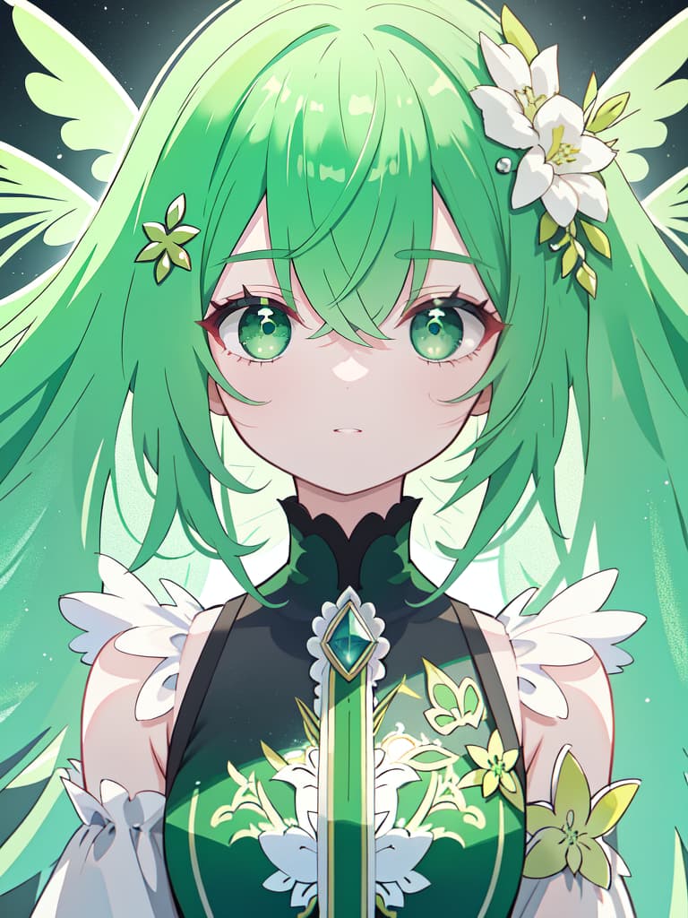  Green hair character of inferior gene, masterpiece, best quality,8k,ultra detailed,high resolution,an extremely delicate and beautiful,hyper detail