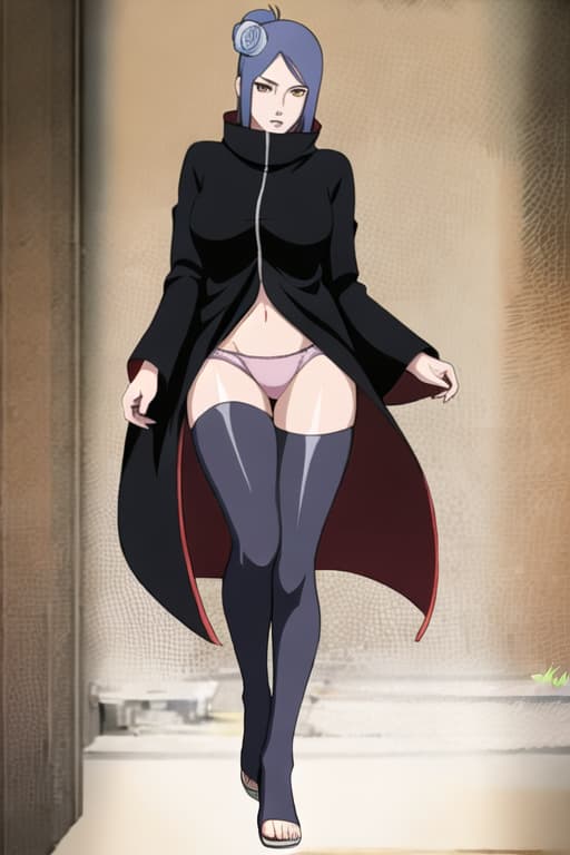  konan \(naruto\),(masterpiece, best quality:1.2), illustration, absurdres, highres, extremely detailed,fullbody,underwear_only