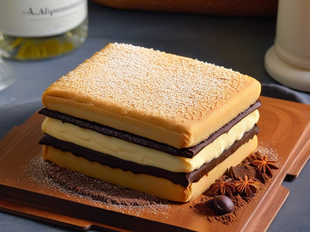  A closeup, photorealistic image of a freshly baked batch of homemade alfajores saludables, showcasing the golden, crumbly texture of the cookies sandwiched together with a generous layer of dulce de leche and coated in smooth, dark chocolate. The alfajores are delicately sprinkled with grated coconut, sitting on a rustic wooden cutting board with scattered cocoa powder and vanilla beans in the background, evoking a sense of warmth, authenticity, and wholesome indulgence. hyperrealistic, full body, detailed clothing, highly detailed, cinematic lighting, stunningly beautiful, intricate, sharp focus, f/1. 8, 85mm, (centered image composition), (professionally color graded), ((bright soft diffused light)), volumetric fog, trending on instagram, trending on tumblr, HDR 4K, 8K