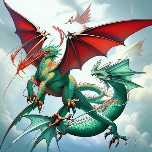  Bird and dragon with long wings