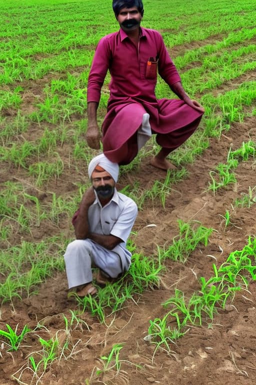 lnkdn photography Indian farmer doing on working hard on land , his body is swatted , his hand have one scratch, his dress is dhoti only