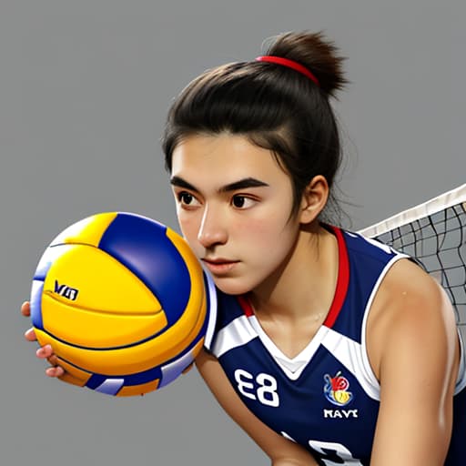  Draw a Gaby, volleyball player. ，