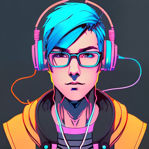 nvinkpunk nerd boy with a headset