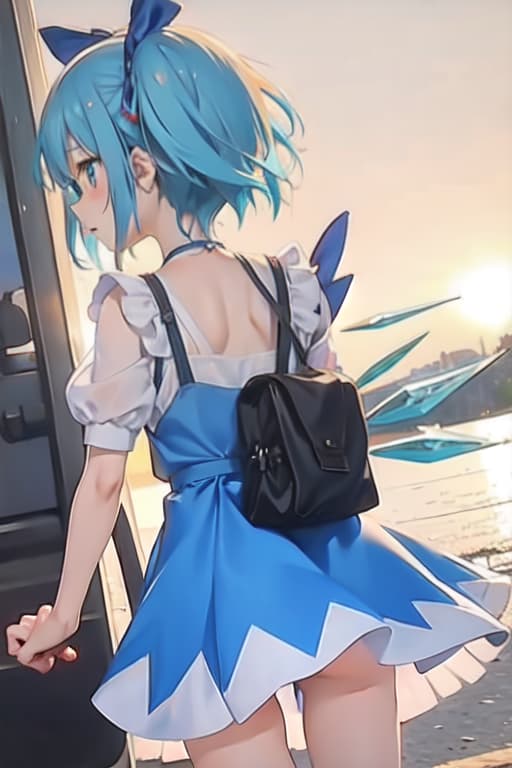  Cirno, from behind, lewd