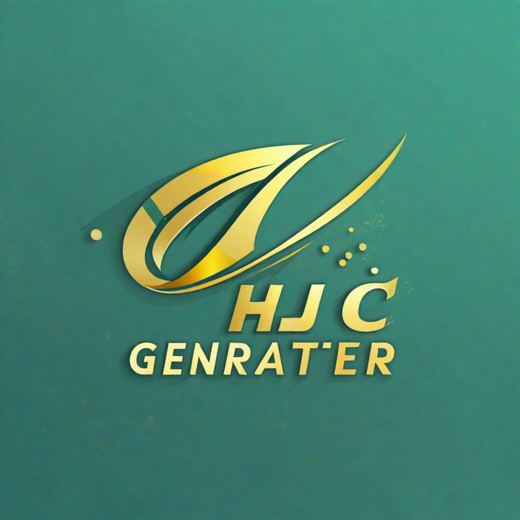  generater abstract brand logo, simple modern and cool, color theme is gold,  logo image design related to racing with data flow on image, logo text exactly combine of "HKJC" "VIEW"