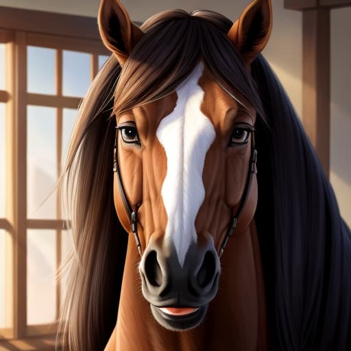  Horse, open eyes, digital art, masterpiece, 4k, fine details,