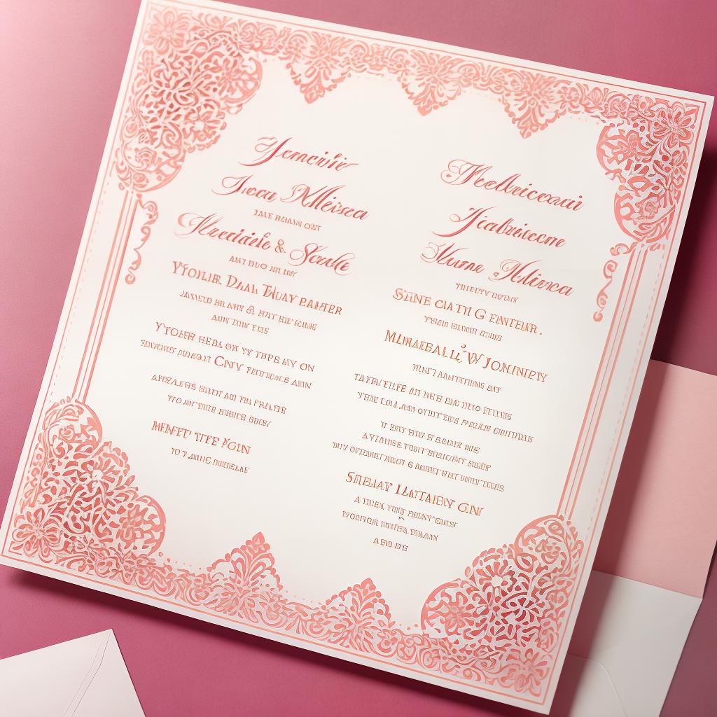  template for wedding invitation , the border is full of colours full flour and template colour should be near the mixture of violet and pink.