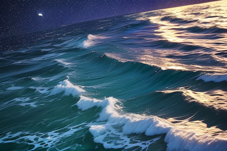  Sun, moon, stars ocean