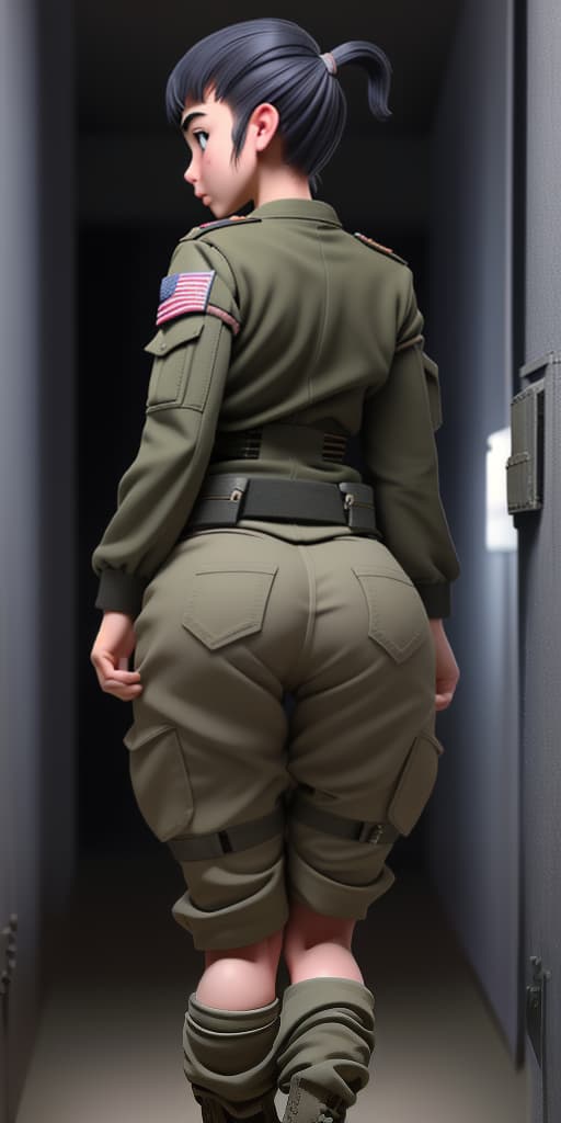  military-girl, takes off her pants, with her back, in the barracks. only such options!