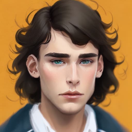 portrait+ style aew queer brunette hunk dude face