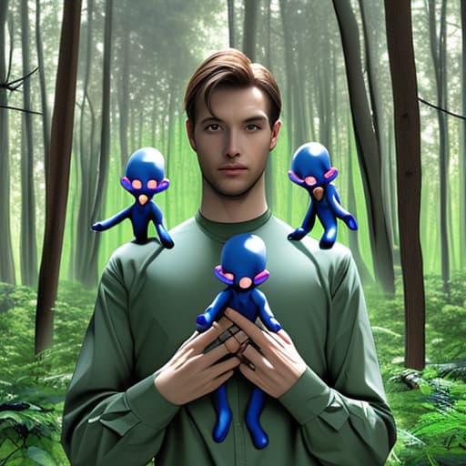  Christian with 4 aliens in forest