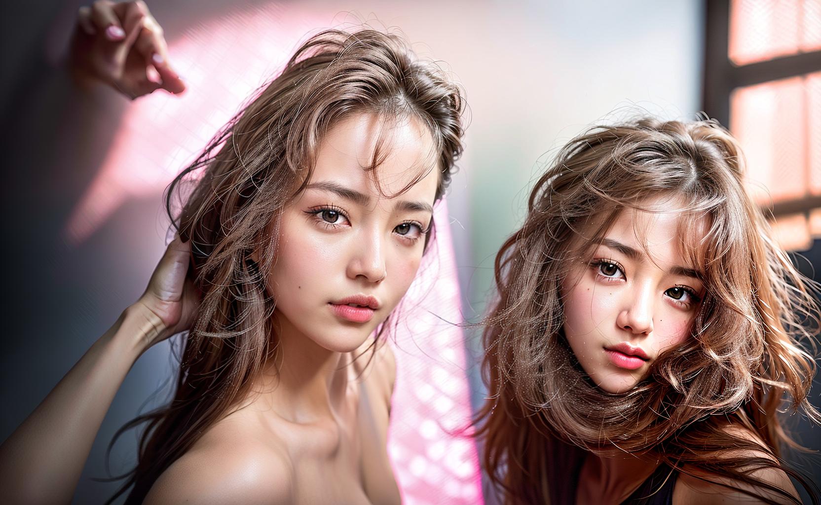  pink, (Masterpiece, BestQuality:1.3), (ultra detailed:1.2), (hyperrealistic:1.3), (RAW photo:1.2),High detail RAW color photo, professional photograph, (Photorealistic:1.4), (realistic:1.4), ,professional lighting, (japanese), beautiful face, (realistic face)